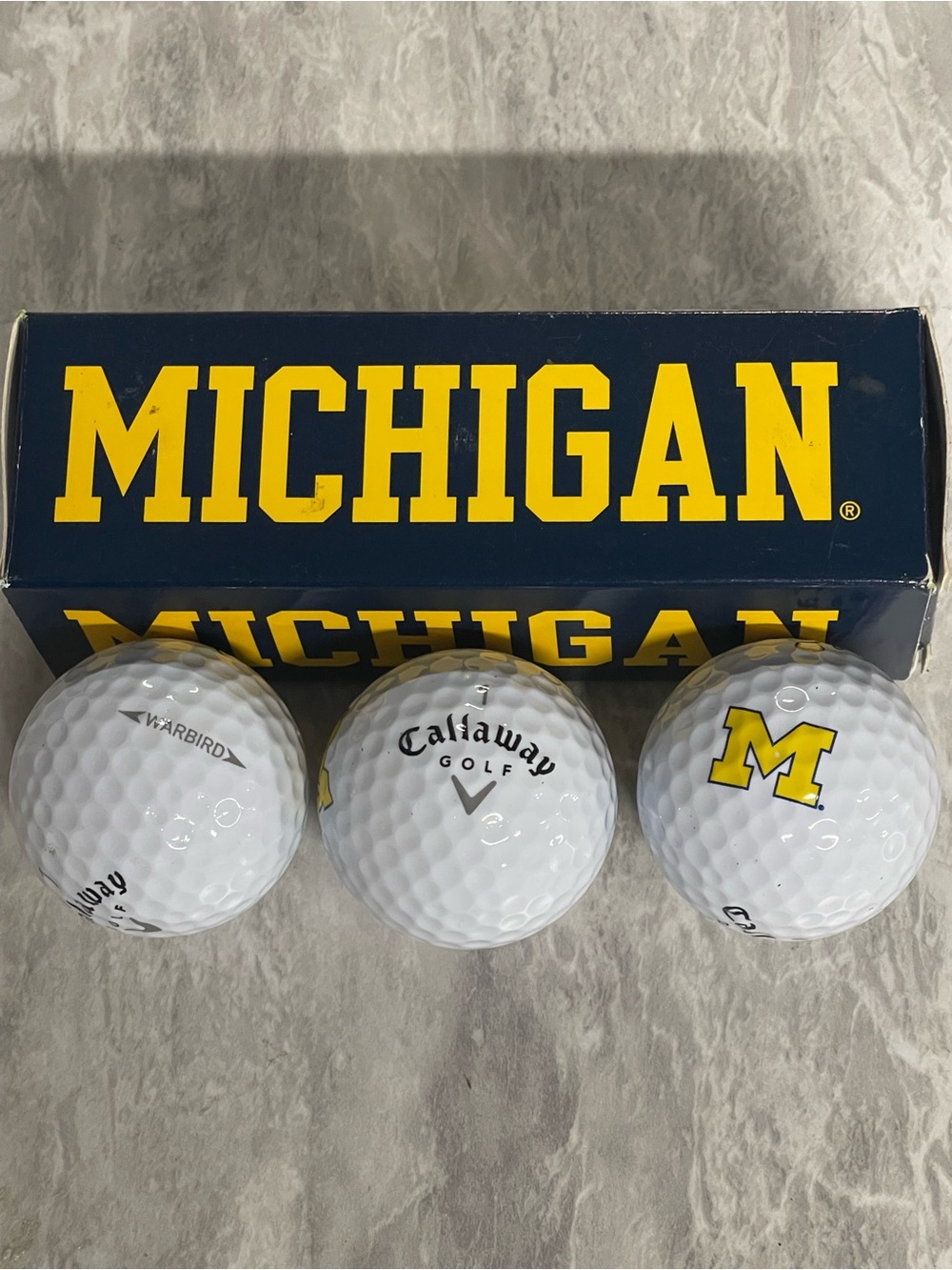 Set of (3) Callaway University of Michigan Wolverines Golf Balls New in Box